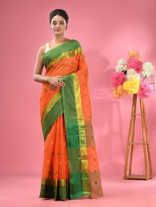 women self design tant saree - 22046360 - Very Small Image - 1