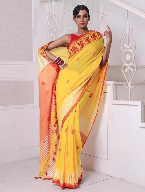 women self design handloom saree - 22046392 - Very Small Image - 1