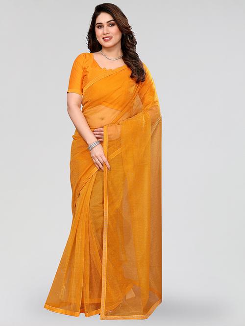 women solid with work embellished saree with blouse - 22048117 - Very Small Image - 1