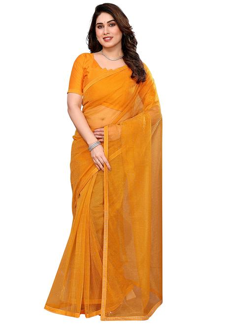 women solid with work embellished saree with blouse - 22048177 - Very Small Image - 1