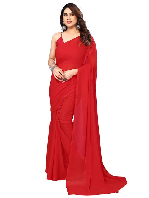 women solid plain saree with blouse - 22048251 - Very Small Image - 1