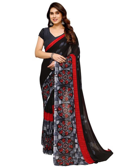 women printed casual wear saree with blouse - 22048291 - Very Small Image - 1