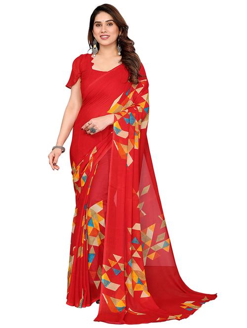 women printed casual wear saree with blouse - 22048357 - Very Small Image - 1
