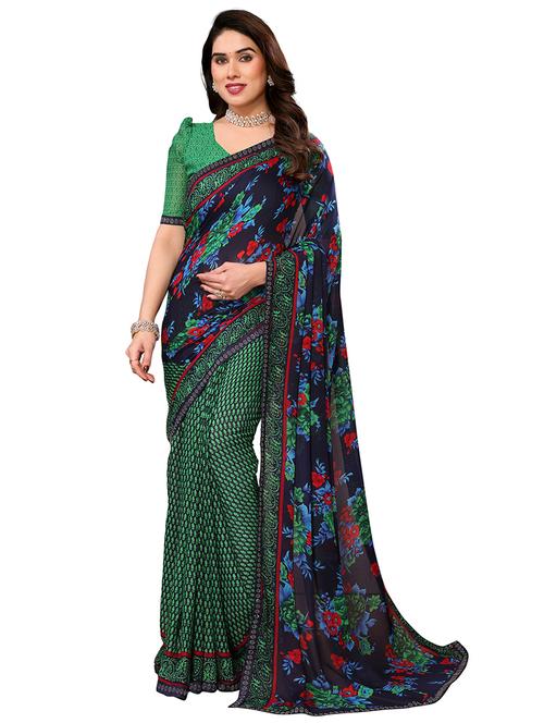 women printed casual wear saree with blouse - 22048495 - Very Small Image - 1