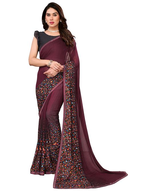 women printed casual wear saree with blouse - 22048510 - Very Small Image - 1
