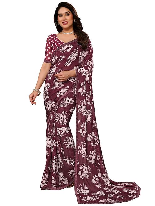 women printed casual wear saree with blouse - 22048514 - Very Small Image - 1