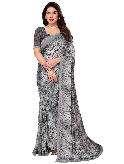 women printed casual wear saree with blouse - 22048515 - Very Small Image - 1