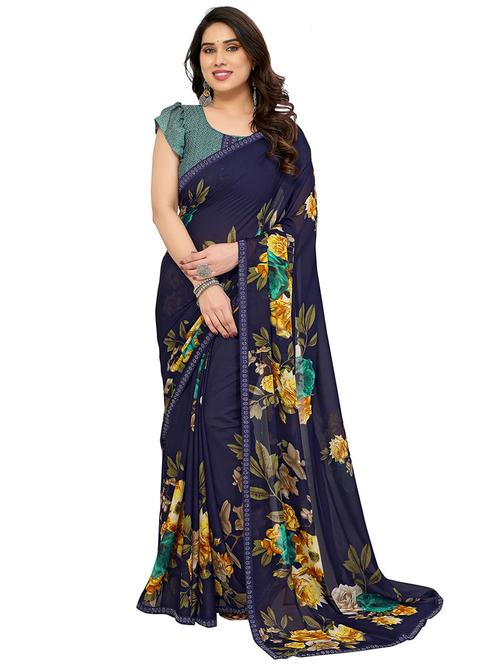 women printed casual wear saree with blouse - 22048521 - Very Small Image - 1
