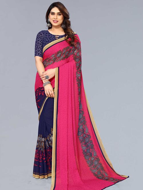 women printed casual wear saree with blouse - 22048972 - Very Small Image - 1