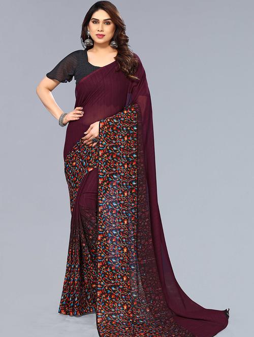 women printed casual wear saree with blouse - 22049007 - Very Small Image - 1