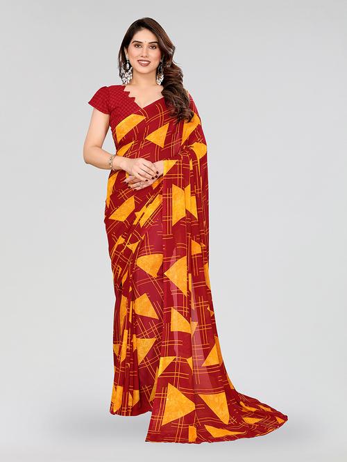 women printed casual wear saree with blouse - 22049060 - Very Small Image - 1