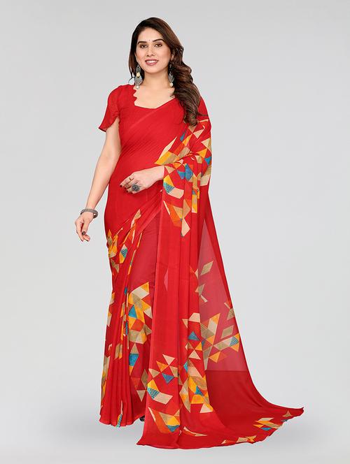 women printed casual wear saree with blouse - 22049061 - Very Small Image - 1