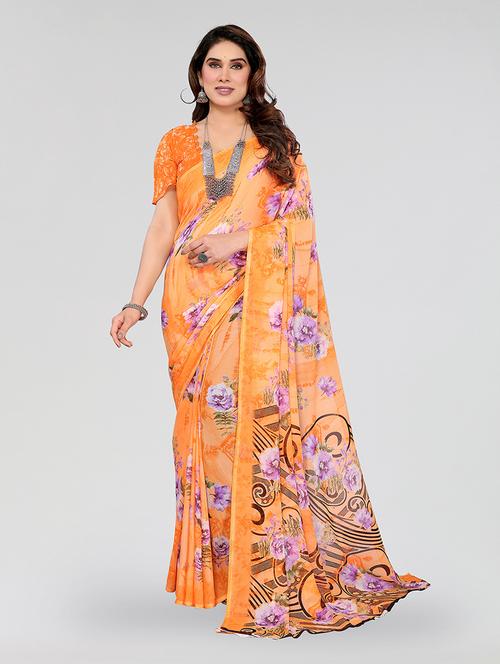 women printed casual wear saree with blouse - 22049083 - Very Small Image - 1