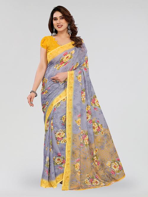 women printed casual wear saree with blouse - 22049095 - Very Small Image - 1