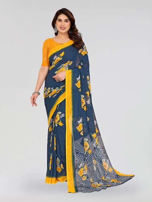 women printed casual wear saree with blouse - 22049102 - Very Small Image - 1