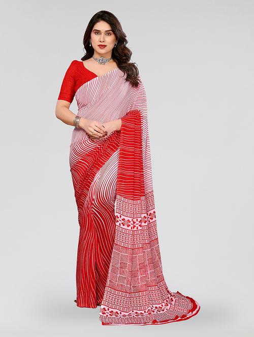 women printed casual wear saree with blouse - 22049167 - Very Small Image - 1