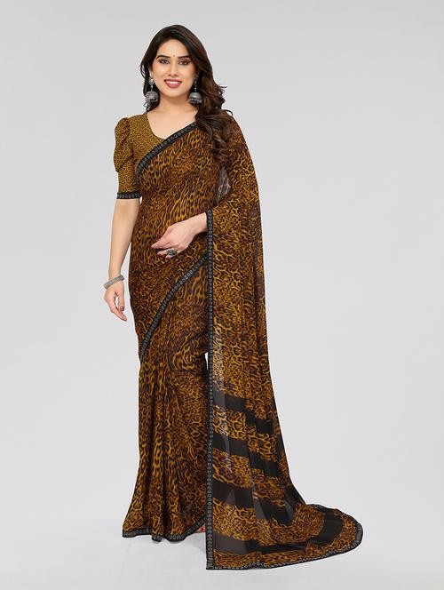 women printed casual wear saree with blouse - 22049236 - Very Small Image - 1
