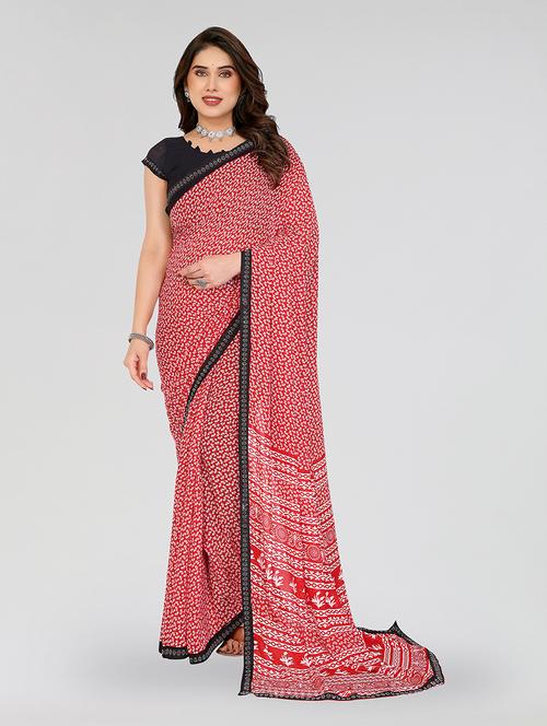women printed casual wear saree with blouse - 22049252 - Very Small Image - 1