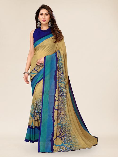 women printed casual wear saree with blouse - 22049340 - Very Small Image - 1