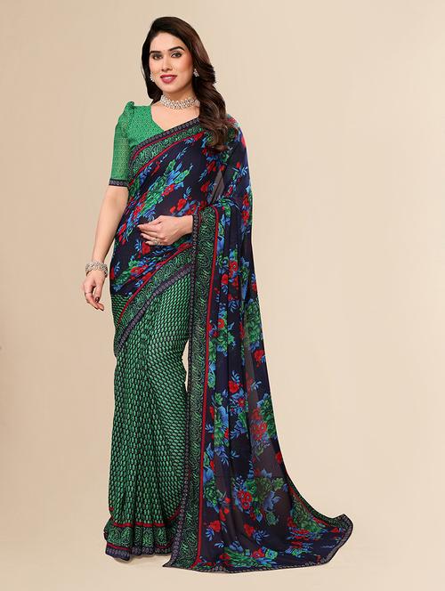 women printed casual wear saree with blouse - 22049551 - Very Small Image - 1