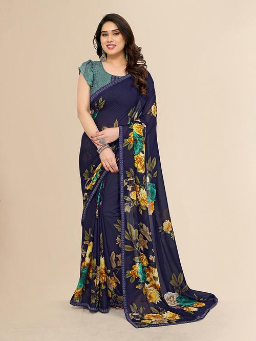 women printed casual wear saree with blouse - 22049577 - Very Small Image - 1