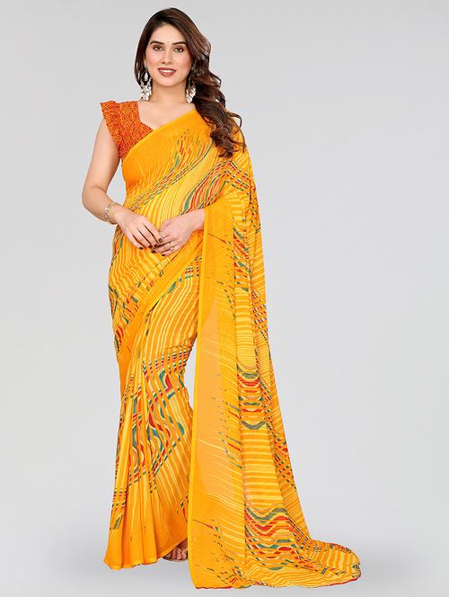 women printed casual wear saree with blouse - 22050127 - Very Small Image - 1