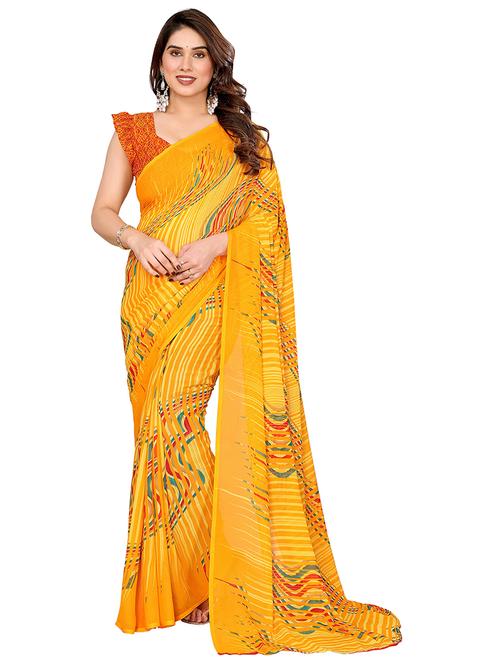 women printed casual wear saree with blouse - 22050204 - Very Small Image - 1