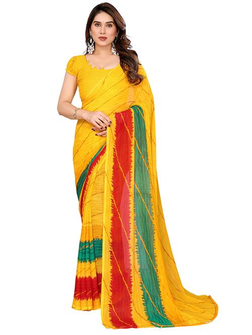 women printed casual wear saree with blouse - 22050206 - Very Small Image - 1