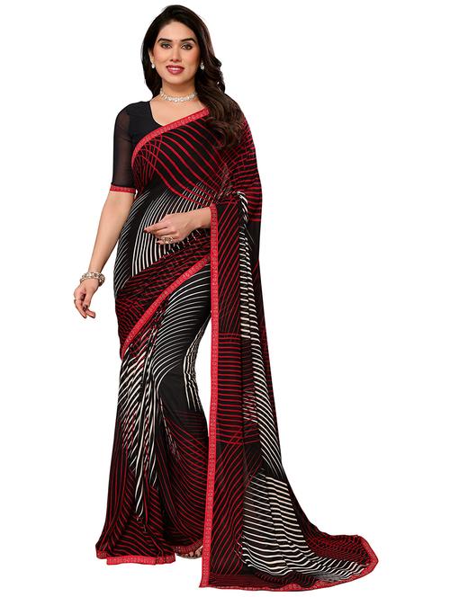 women printed casual wear saree with blouse - 22050217 - Very Small Image - 1