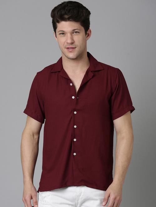 men solid collared short sleeve regular fit shirt - 22052066 - Very Small Image - 1