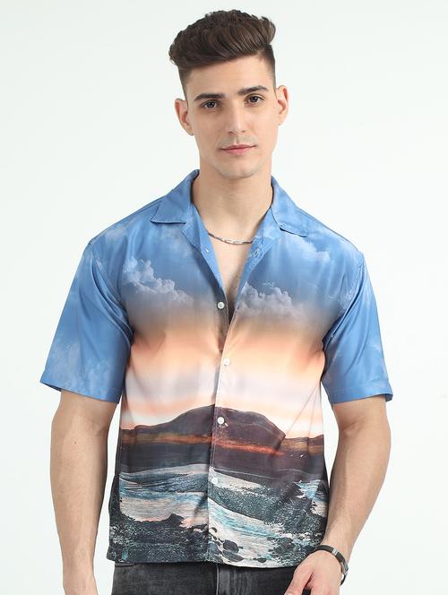 men printed short sleeve regular fit shirt - 22052118 - Very Small Image - 1