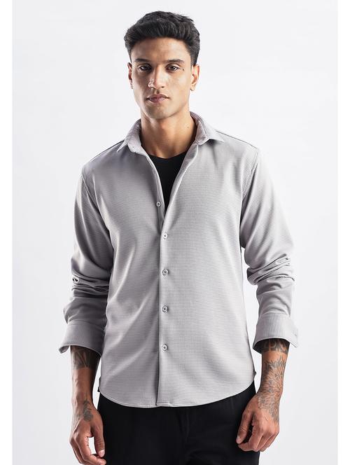 men solid collared long sleeve regular fit shirt - 22052145 - Very Small Image - 1