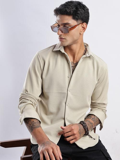 men solid collared long sleeve regular fit shirt - 22052146 - Very Small Image - 1