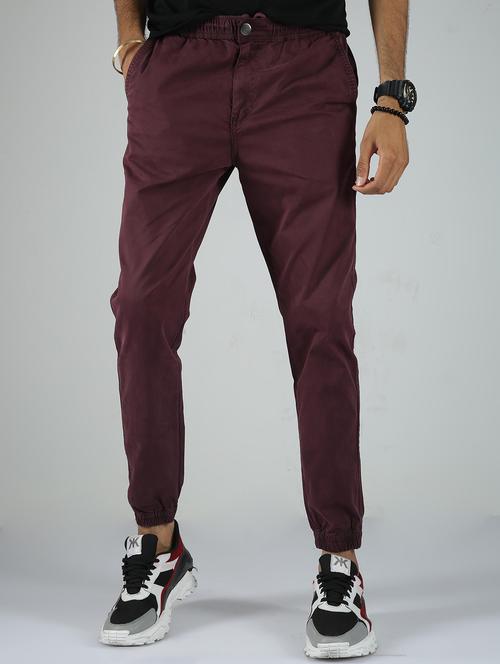 men solid mid rise regular fit jogger - 22052356 - Very Small Image - 1