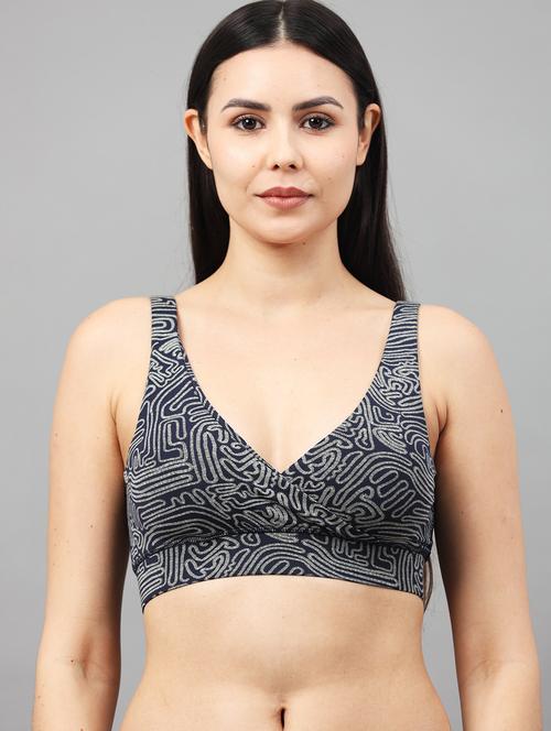 women printed non padded sports bra - 22052677 - Very Small Image - 1