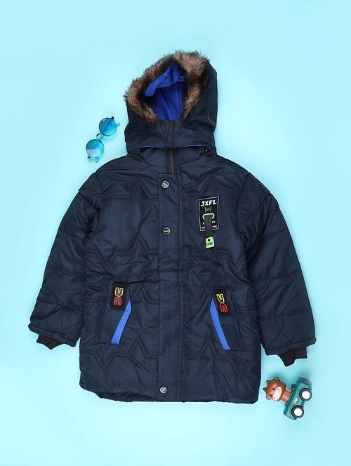 boys solid long sleeve hooded quilted jacket - 22053448 - Very Small Image - 1