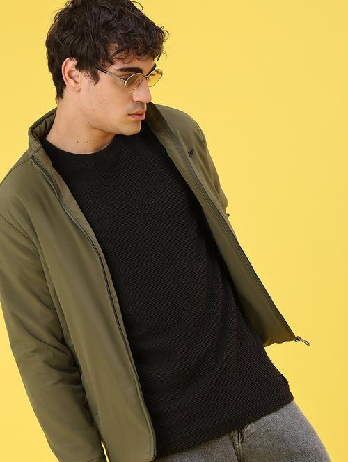 men solid long sleeve bomber jacket - 22053468 - Very Small Image - 1