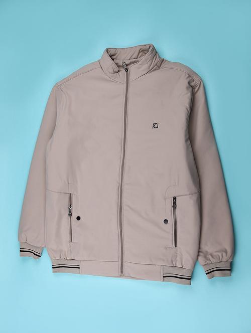 men solid stand collar long sleeve casual jacket - 22053510 - Very Small Image - 1