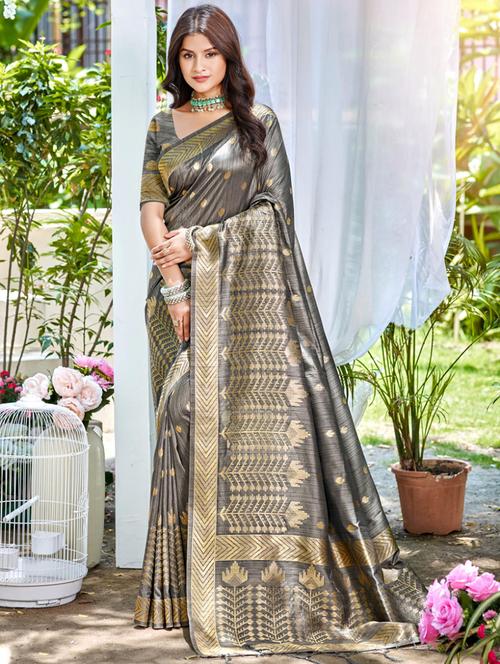 women self design tussar saree with blouse - 22053675 - Very Small Image - 1