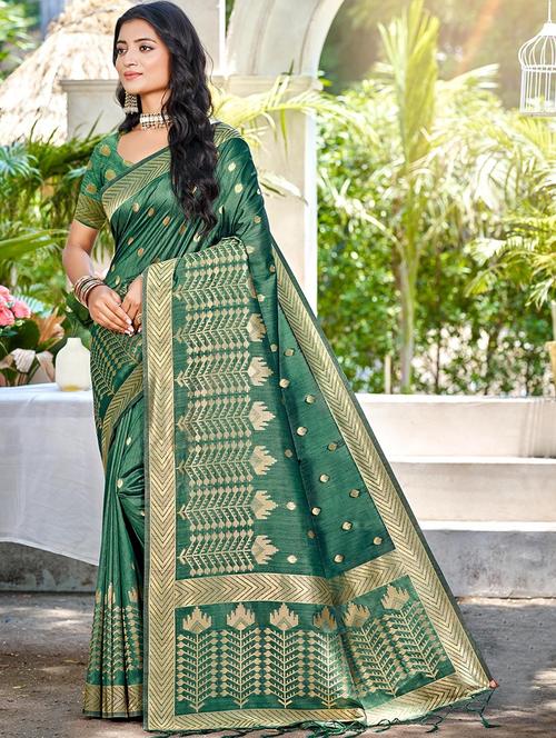 women self design tussar saree with blouse - 22053680 - Very Small Image - 1