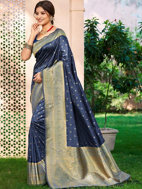 women self design bordered saree with blouse - 22053686 - Very Small Image - 1