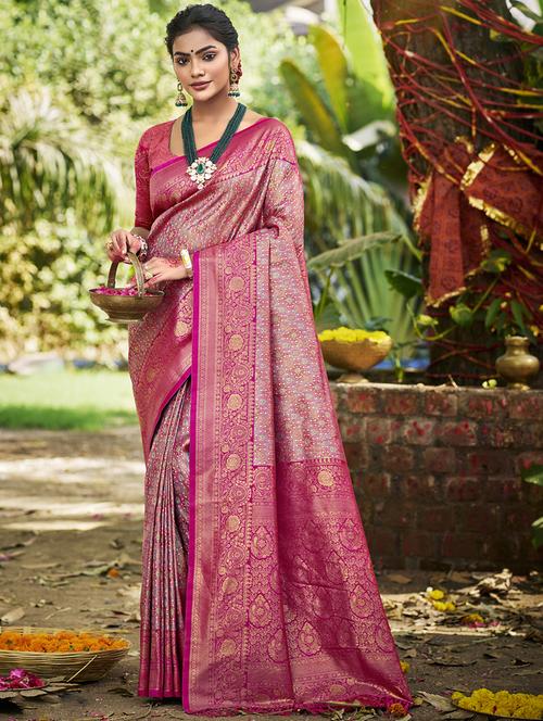 women self design banarasi saree with blouse - 22053696 - Very Small Image - 1