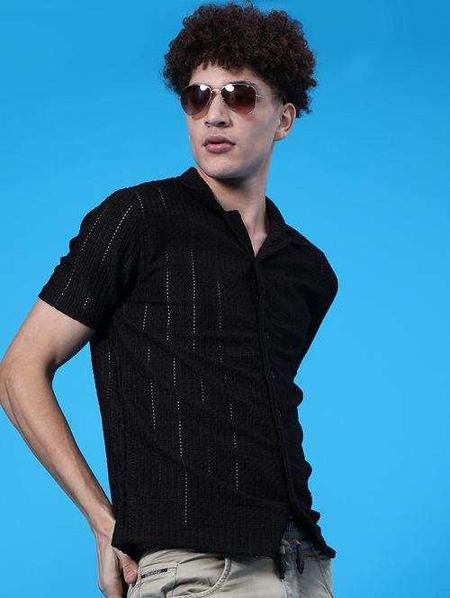 men self design short sleeve regular fit casual shirt - 22054393 - Very Small Image - 1