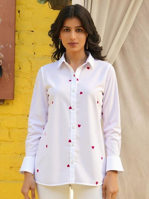 women printed collared long sleeve shirt - 22055105 - Very Small Image - 1