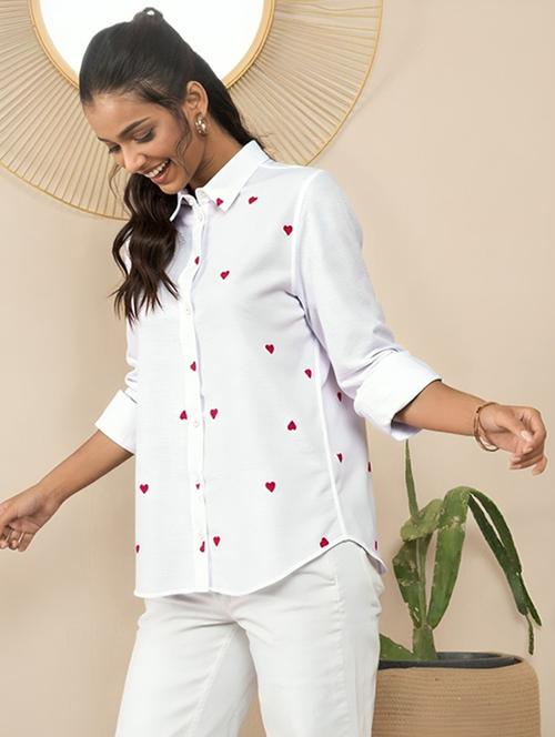 women printed collared long sleeve shirt - 22055107 - Very Small Image - 1