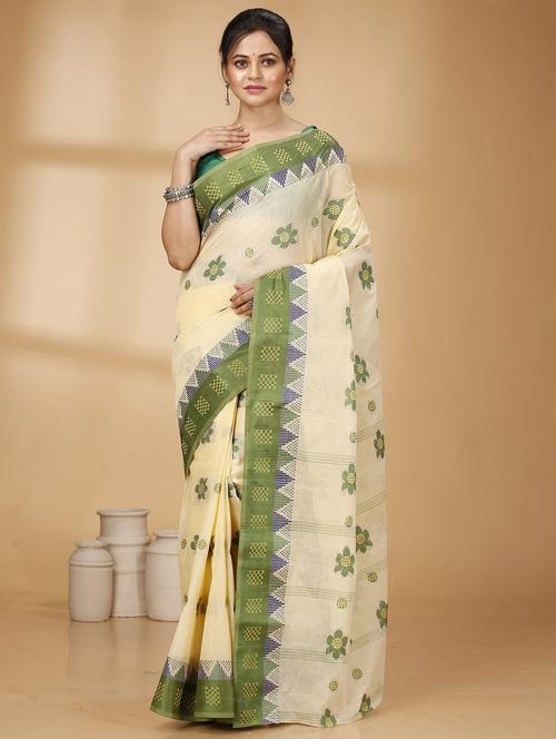 green cotton tant saree - 22055466 - Very Small Image - 1