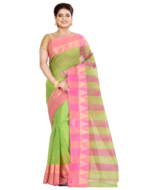 navy blue cotton tant saree - 22056035 - Very Small Image - 1