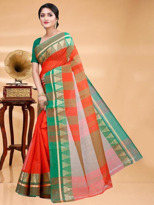 multi colored cotton handloom saree - 22056226 - Very Small Image - 1