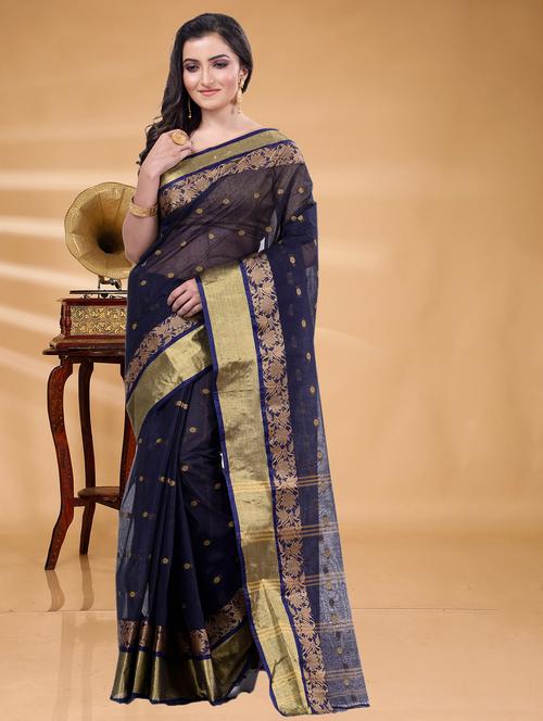 blue art silk printed saree - 22056290 - Very Small Image - 1