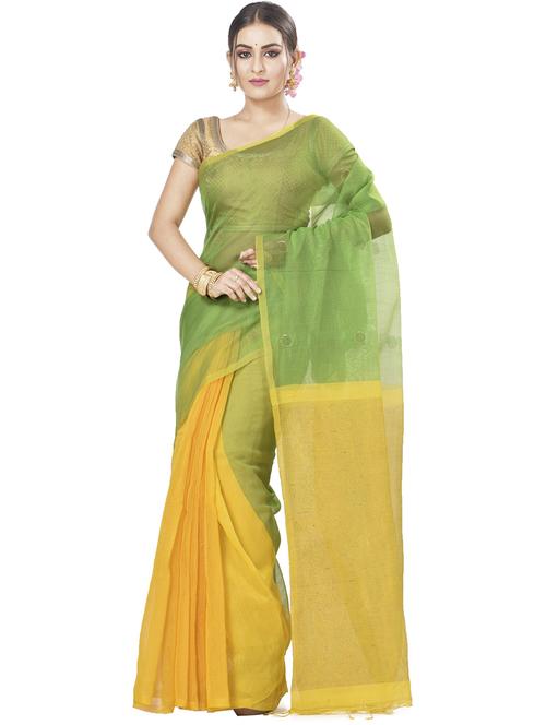 navy blue cotton handloom saree with blouse - 22056323 - Very Small Image - 1